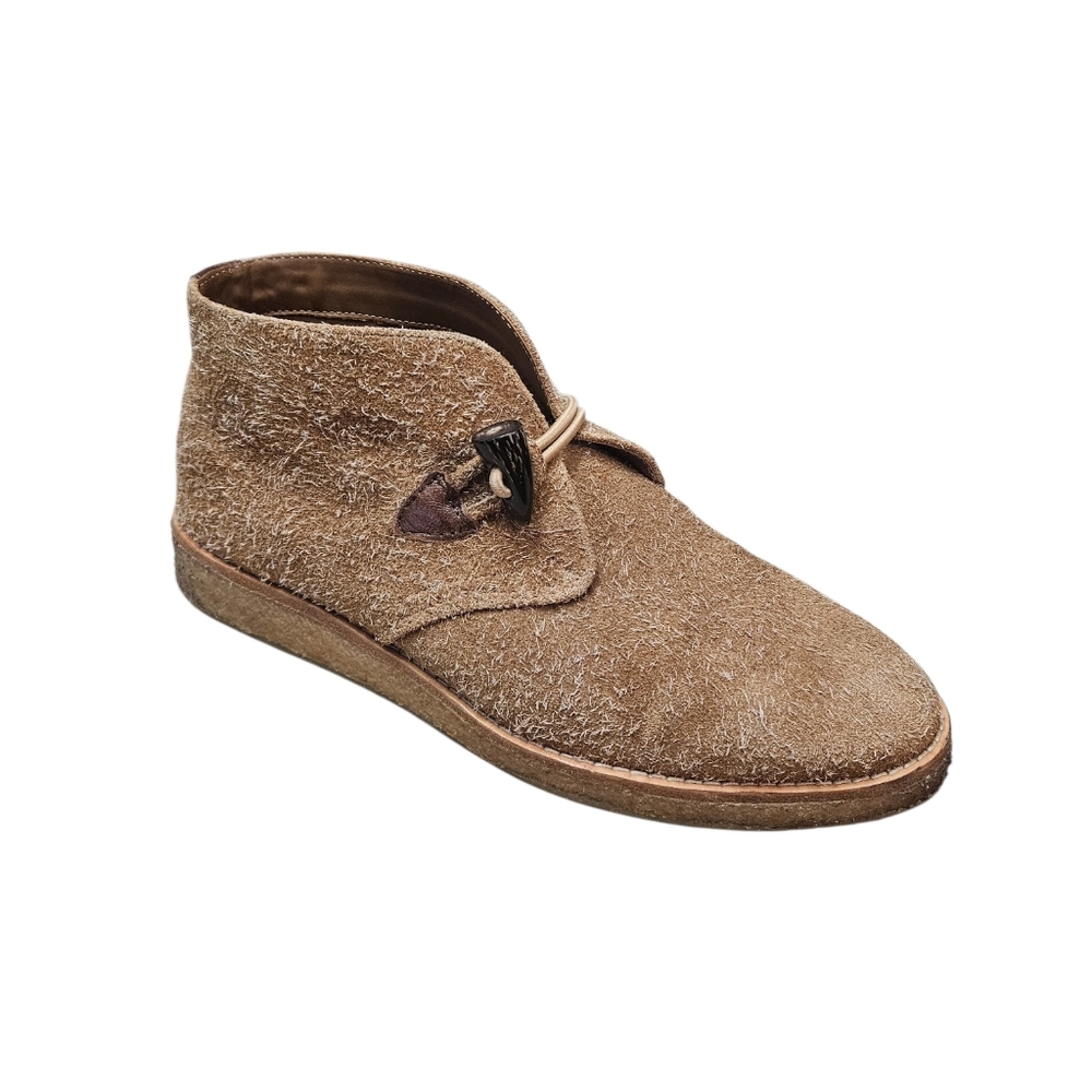 Trask Carissa Toggle Ankle Boot Italian Suede Women's 7.5 Tan Brown